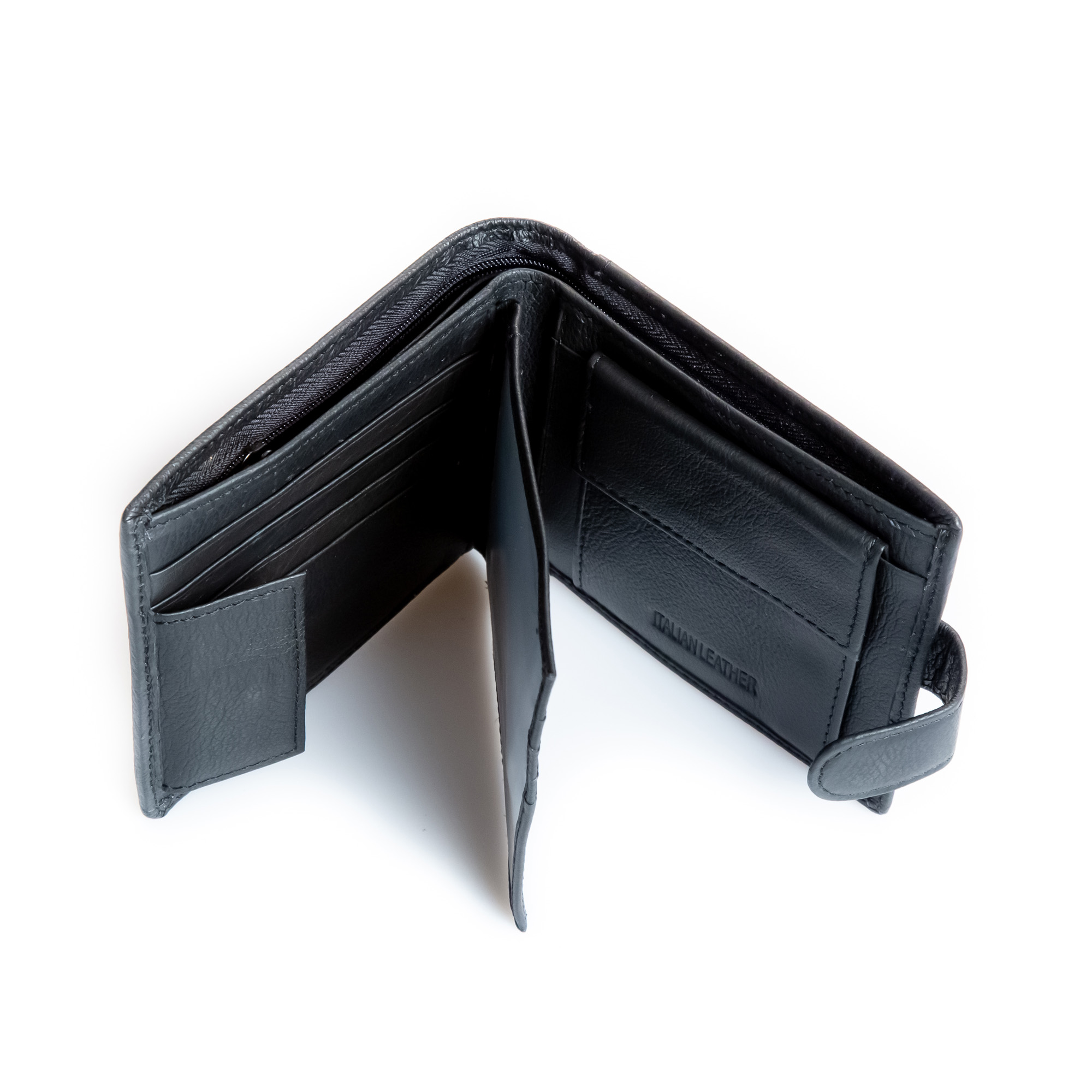 portofel negru din piele