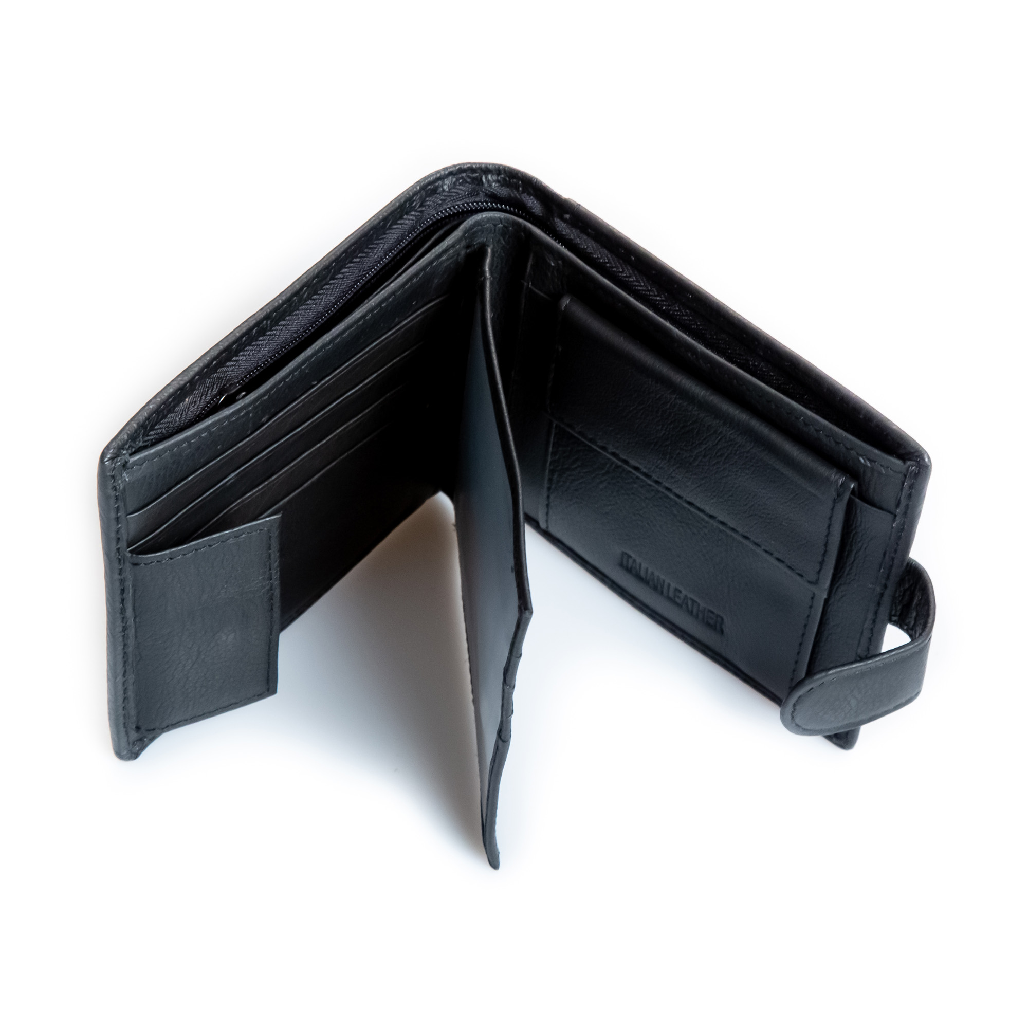 portofel negru din piele