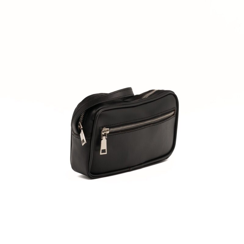 Borseta de mâna din piele naturala Emar slim negru